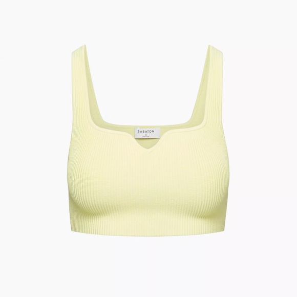 Aritzia Tops - Aritzia Bavarian Sculpt Knit Notch Estelle Tank in Chamomile Yellow, Size XS
